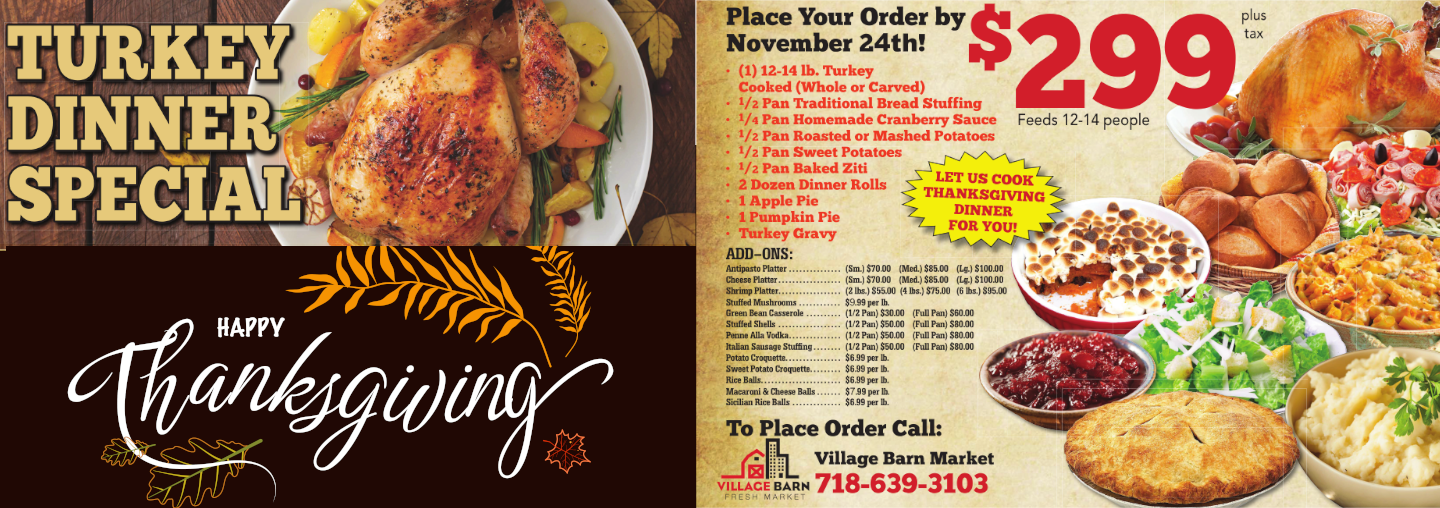 turkey dinner special $299